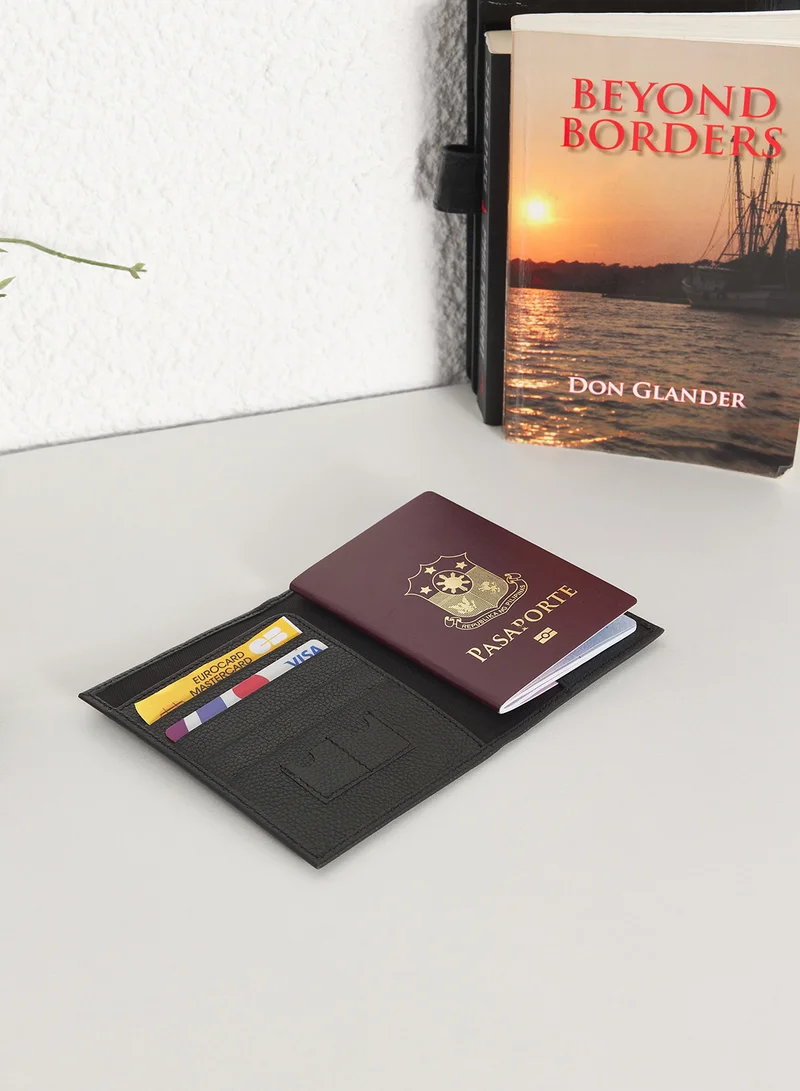 Robert Wood Webbing Loop Detail Bi-Fold Horse Logo Passport Holder